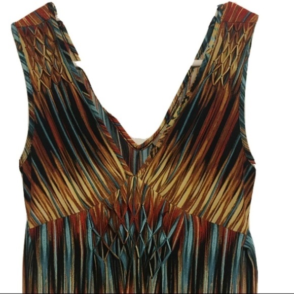 Sundress Decoded Size Small Belted Multicolor V Neck - Picture 4 of 11